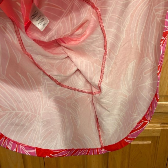 Tommy Bahama Darcy Peninsula Palms Dress XS Pink Red Tropical Sleeveless - Picture 6 of 13